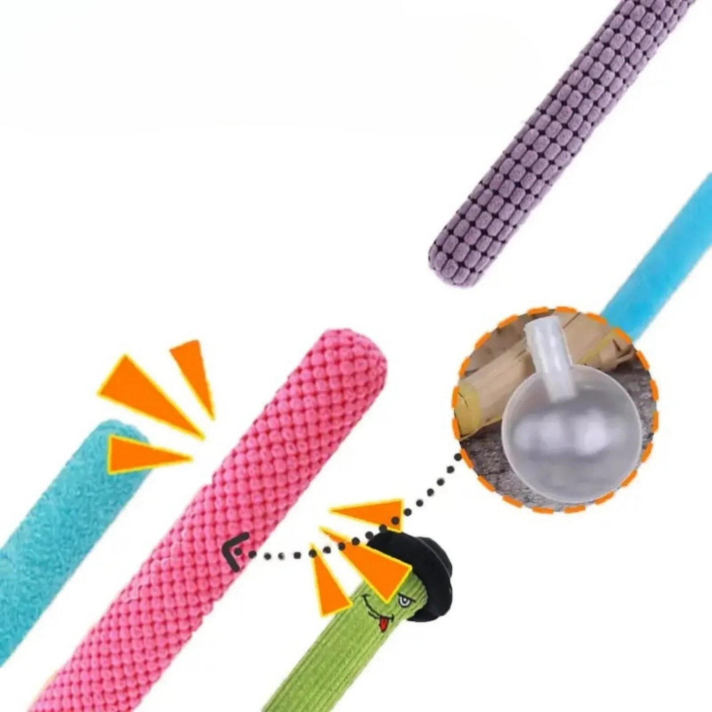 צעצוע לכלבים דמוי מקל ורוד עם רעשן