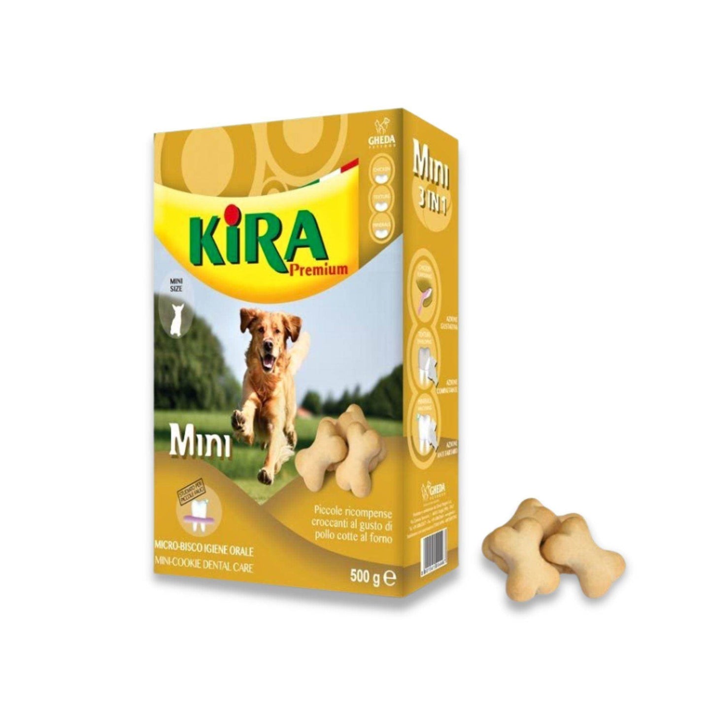 KIRA מבצע חטיפי קירה ביסקוויט לכלבים דנטל 3 חבילות 500 גרם - PetCart