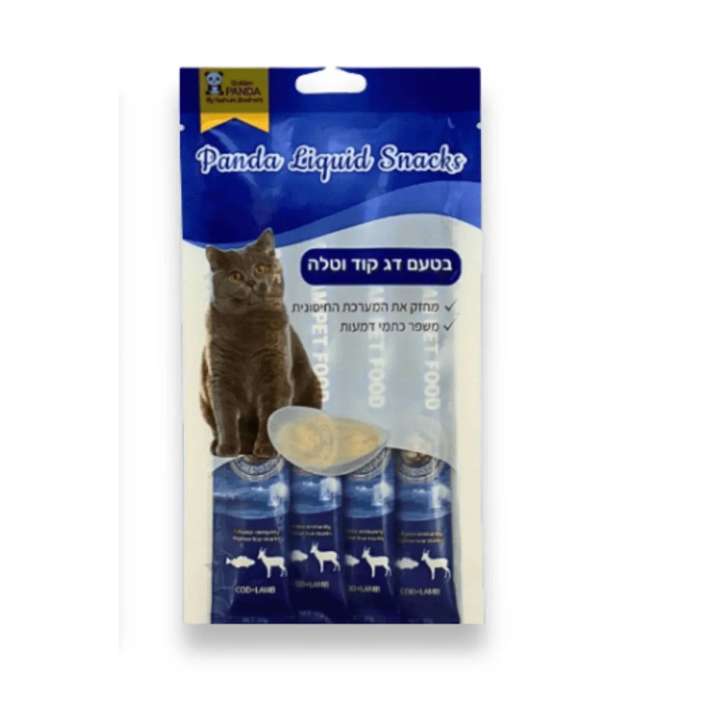 Лакомства для кошек Golden Panda со вкусом трески и ягненка, 60 г. Golden Panda