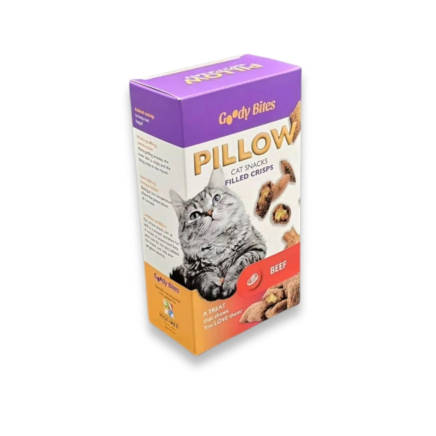 Pillow חטיף כריות יבש לחתולים בטעם בקר 80 גרם