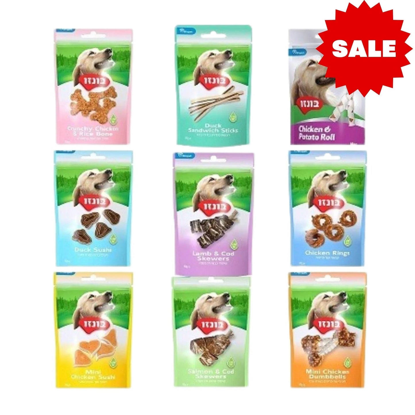 מבצע חטיפים בונזו לכלבים 12 רק ב-₪109 80 גרם