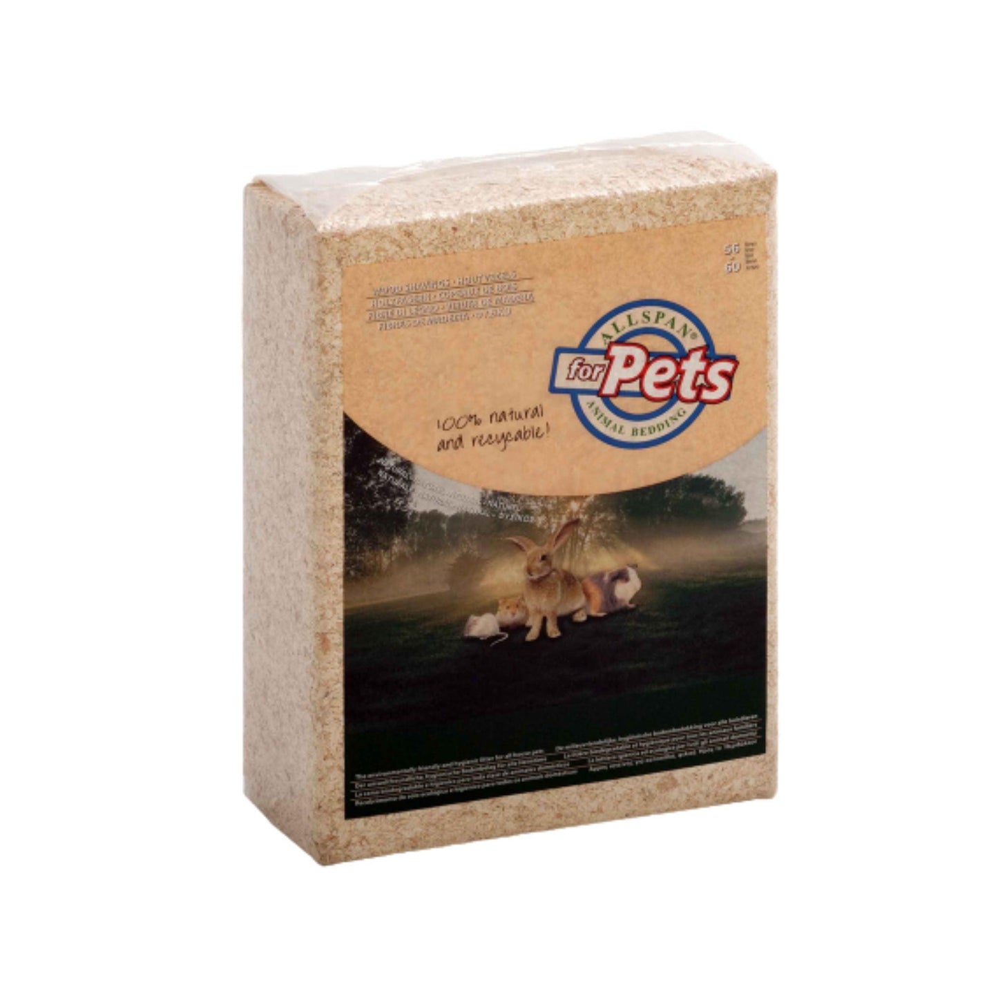 Спрессованные опилки Allspan для грызунов, 3,6 кг