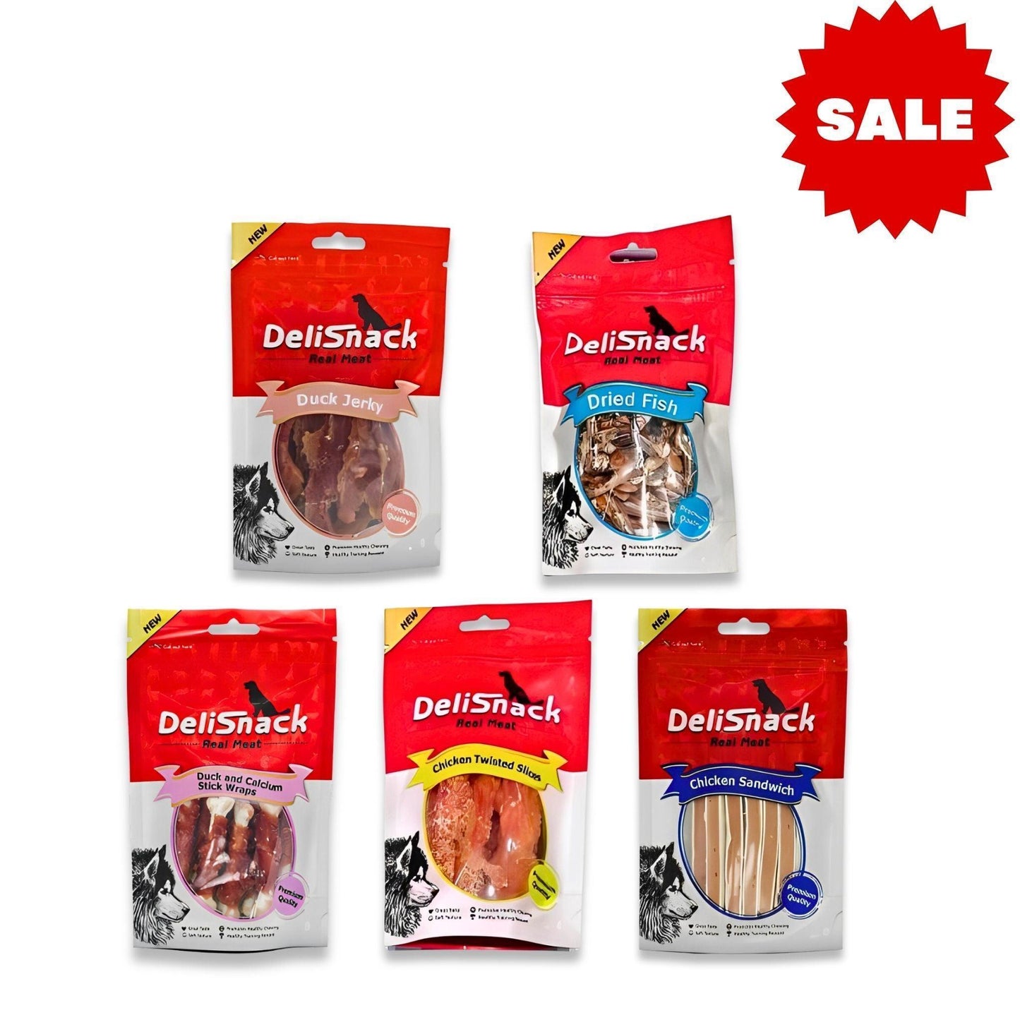 DeliSnack предлагает 5 лакомств для собак по цене 49 шекелей (80 грамм).