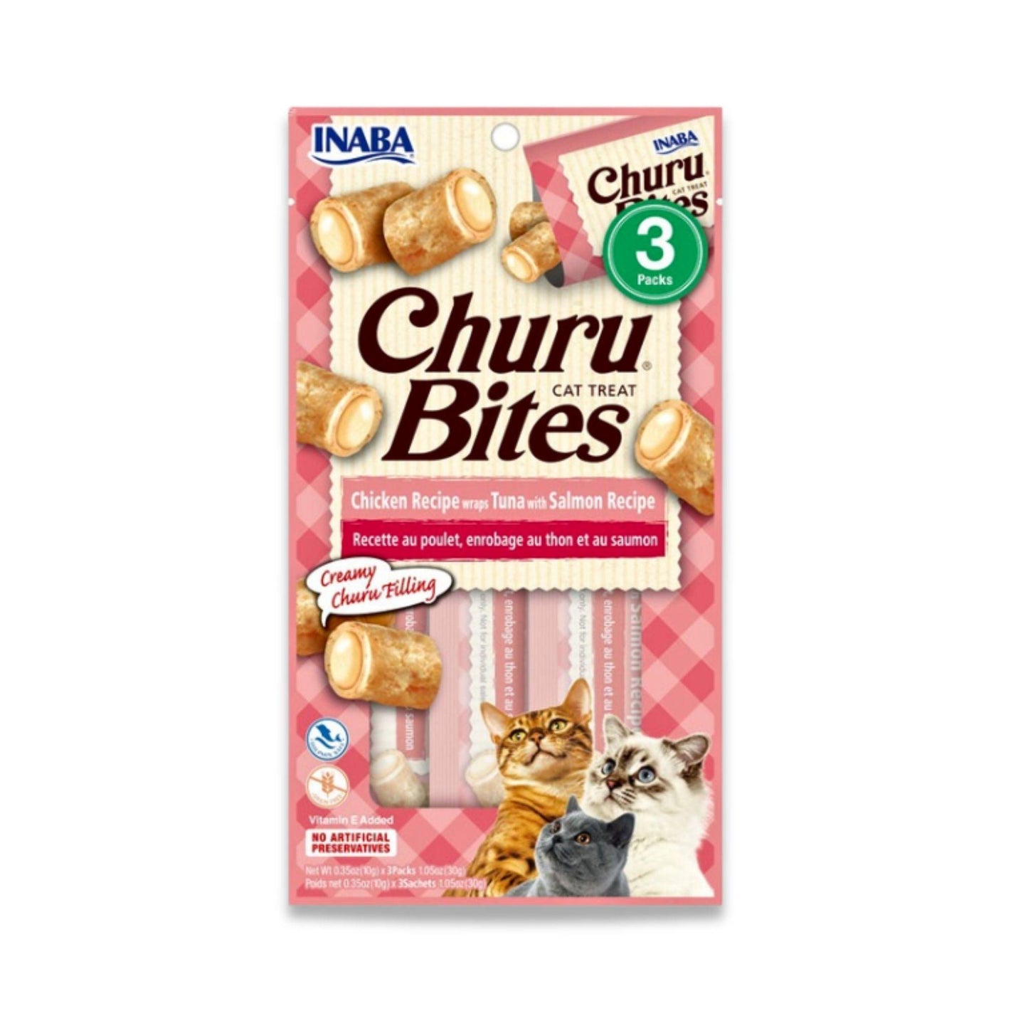 INABA Churu Bites חטיף צ’ורו בייטס לחתול טונה וסלמון 30 גרם
