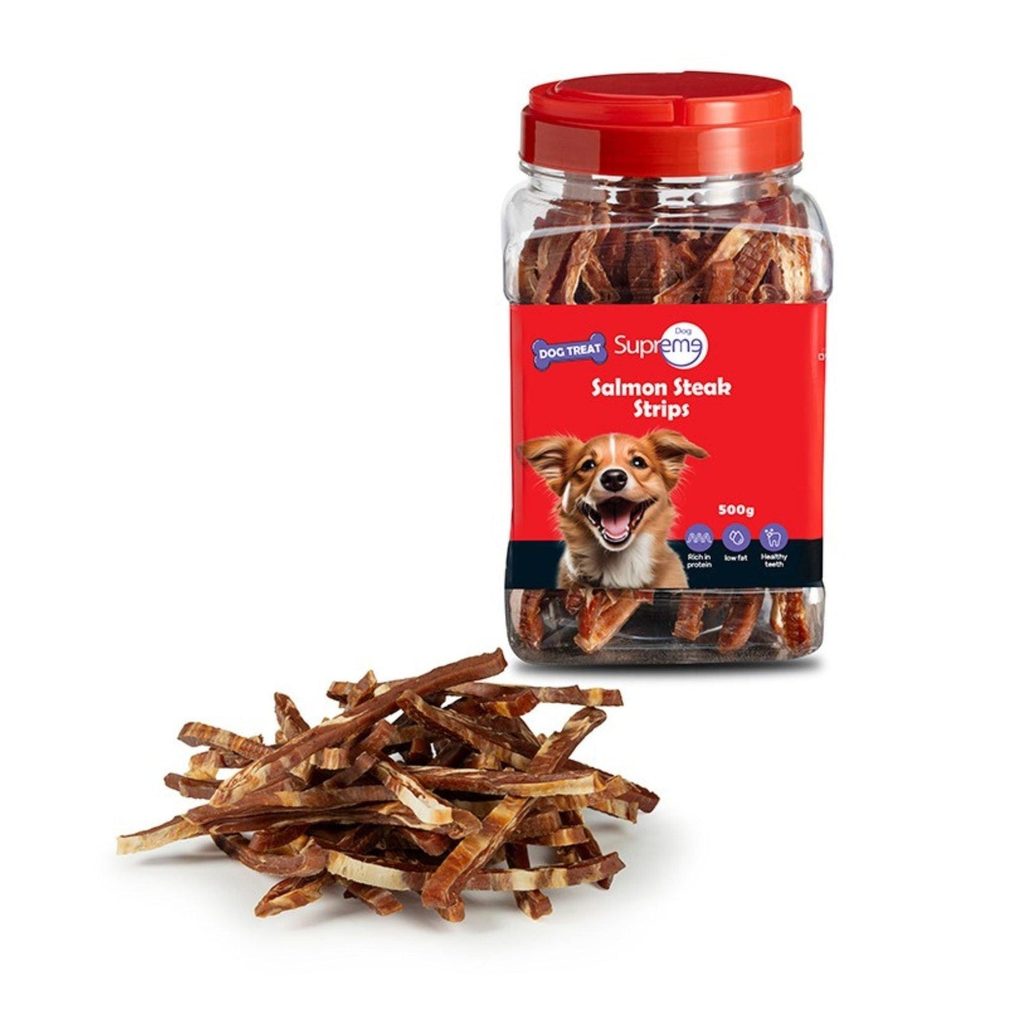 Supreme Dog - סופרים דוג חטיף לכלבים פרוסות סטייק סלמון 500 גרם