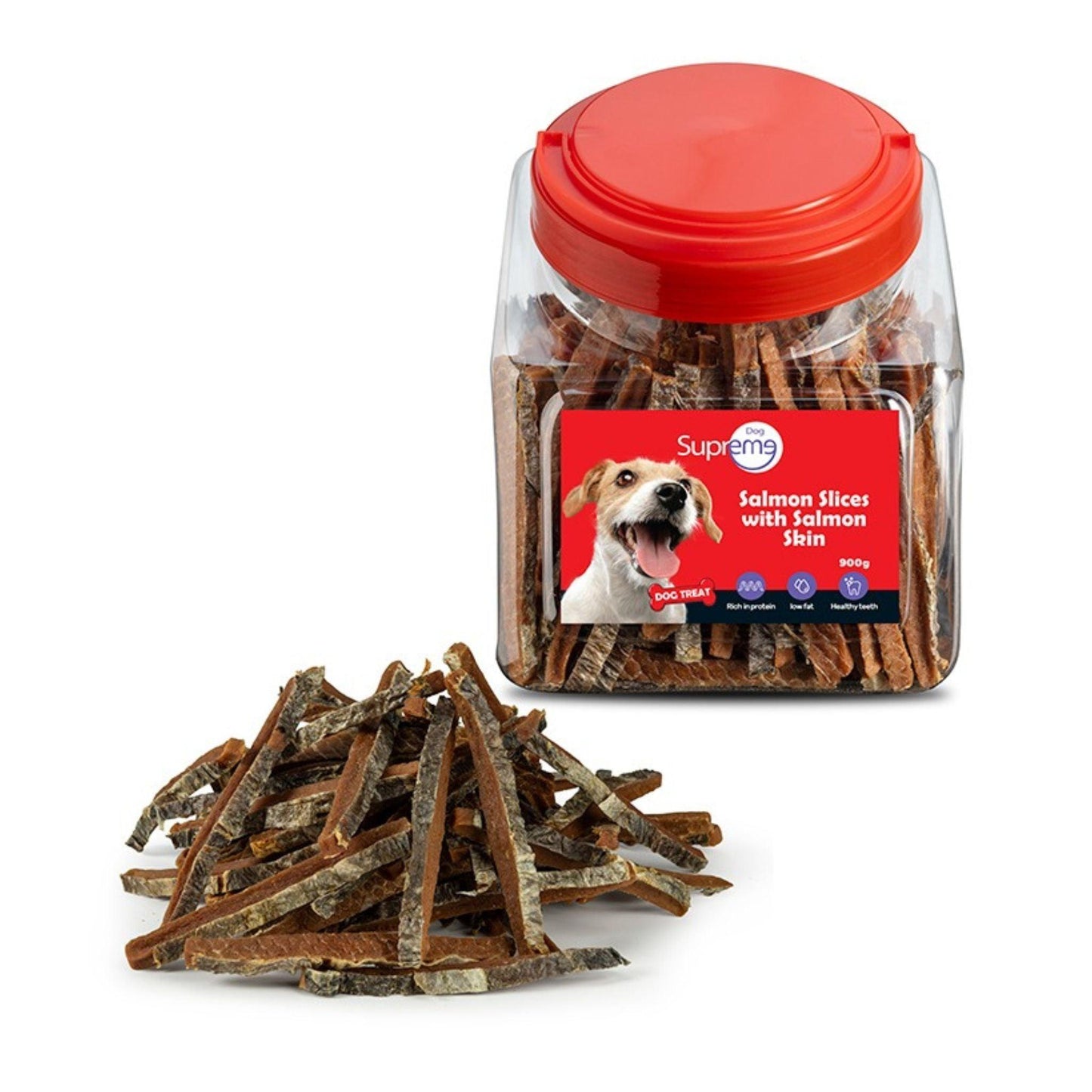 Supreme Dog - Лакомства для собак Supreme Dog: ломтики лосося с кожей, 900 грамм