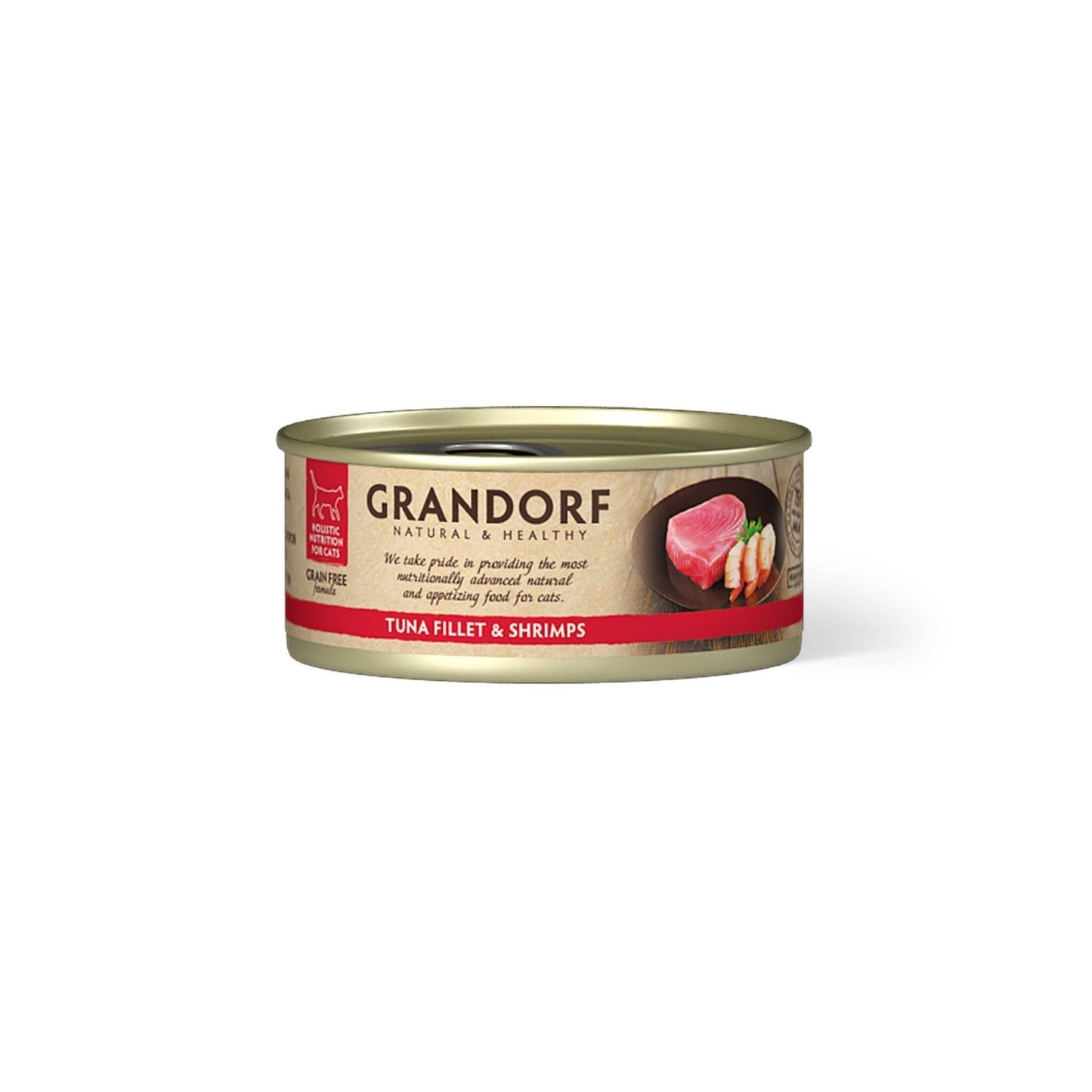 GRANDORF лакомство из филе тунца и креветок для взрослых кошек