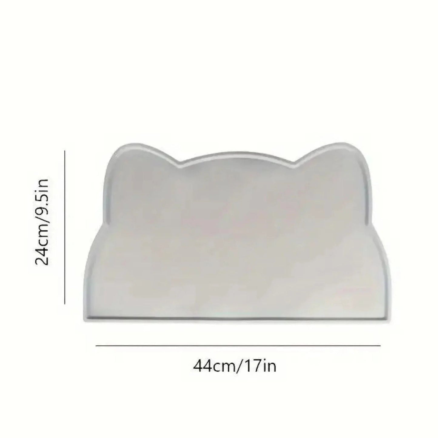 משטח סיליקון לאוכל ומים לחתולים וכלבים צבע כחול בעיצוב אוזניים