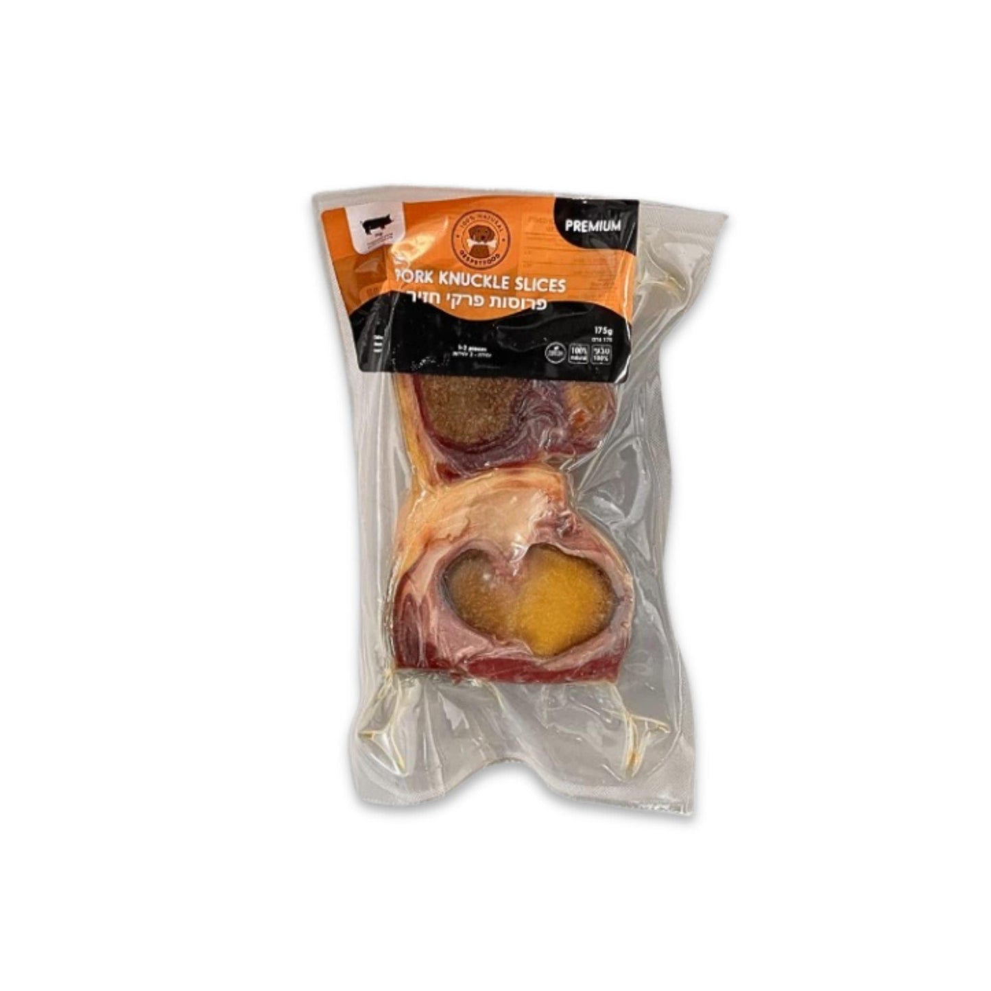 GesPetFood - Премиальные ломтики свиных костей. Акция: 3 шт. за 59 шекелей, 175 грамм.