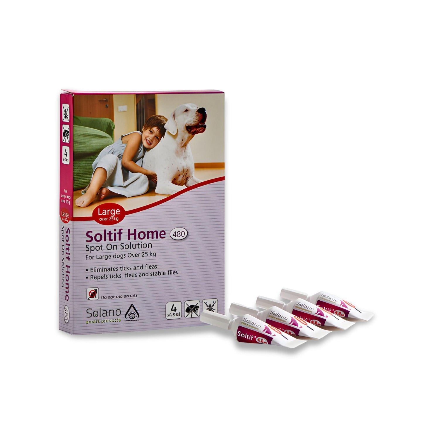 Soltif Home L - אמפולות נגד פרעושים וקרציות לכלב גדול מעל 25 ק"ג 5 יחידות