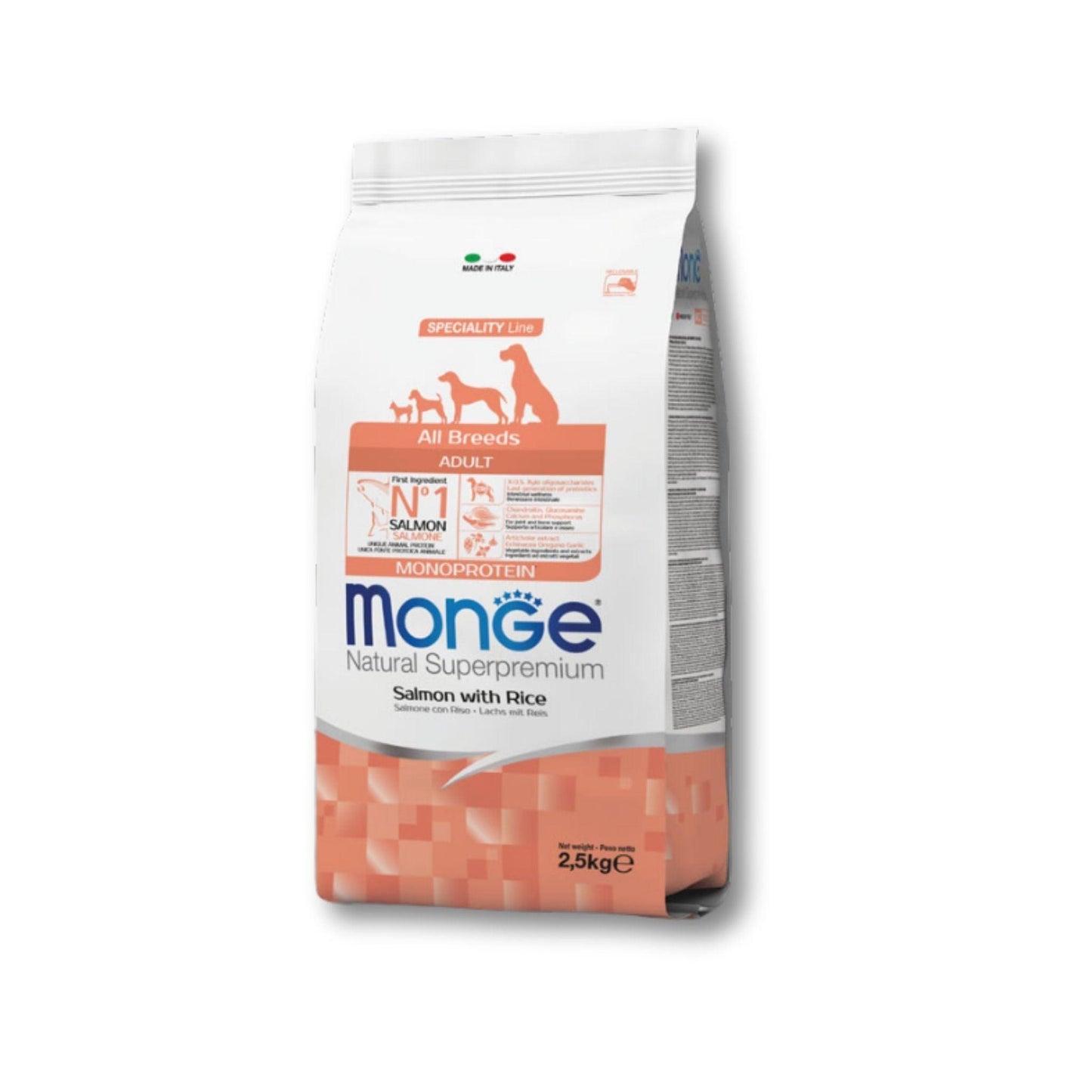 МОНГЕ - Лосось Монге для взрослых собак, 2,5 кг