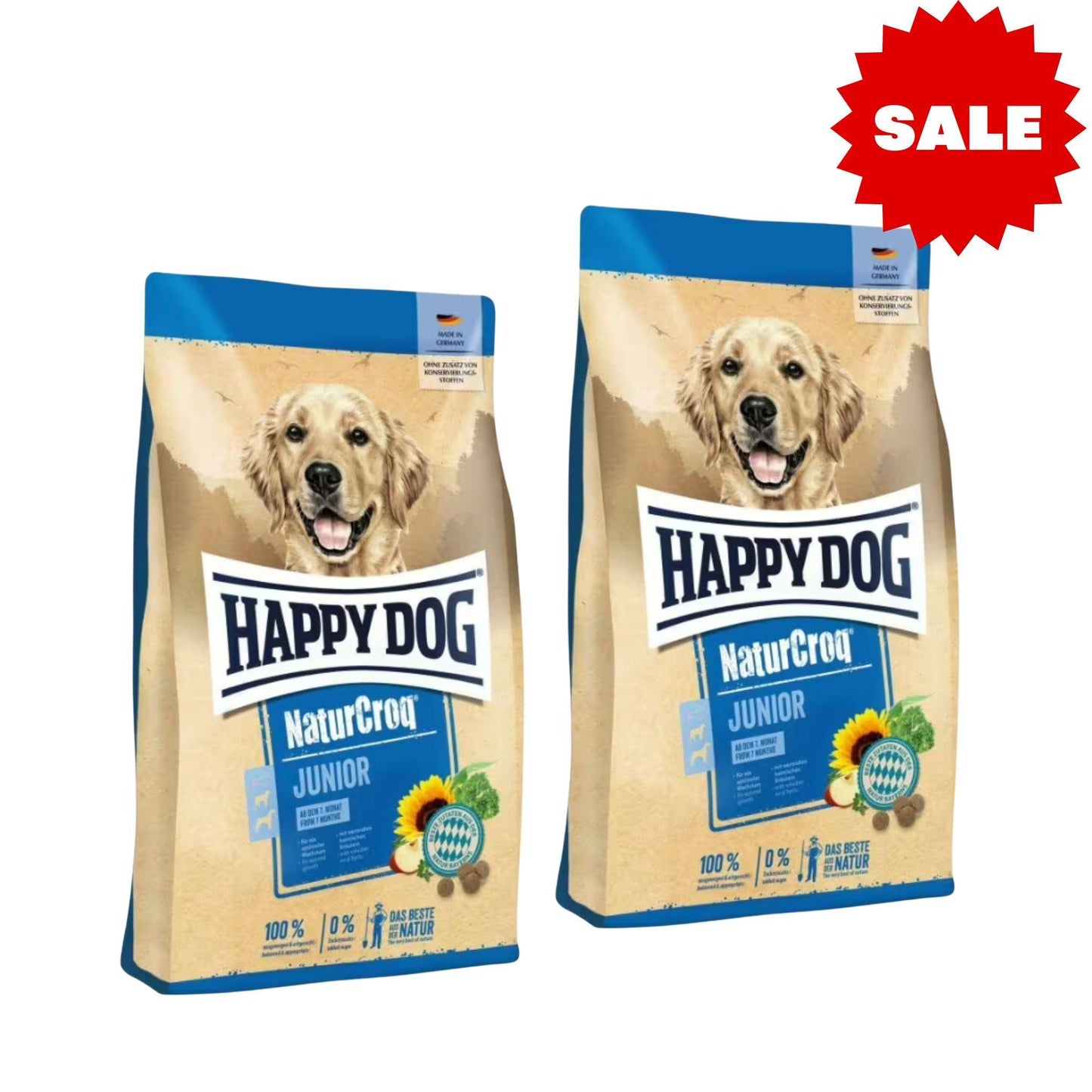 Happy Dog - NaturCroq Junior 2 мешка по 15 кг для щенков от 7 месяцев