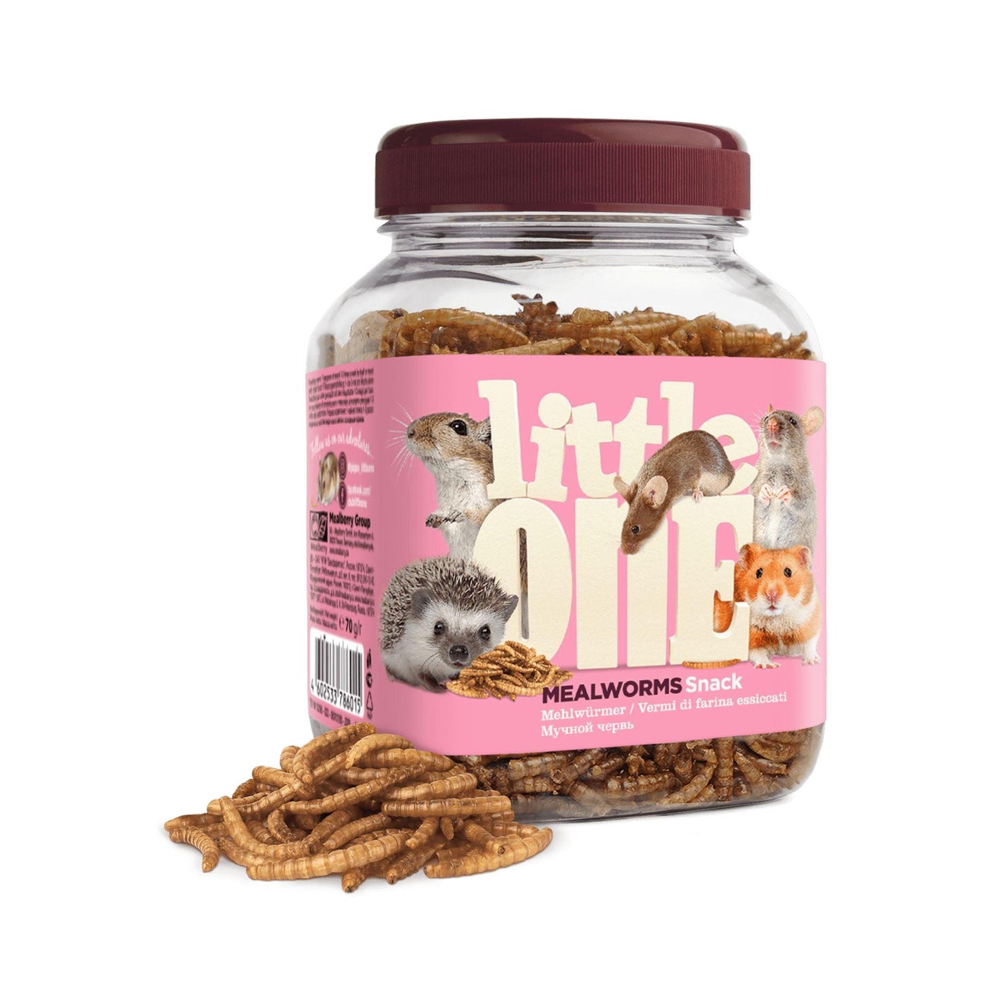 Little One ליטל וואן חטיף זחלי חיפושיות קמח למכרסמים 70 גרם