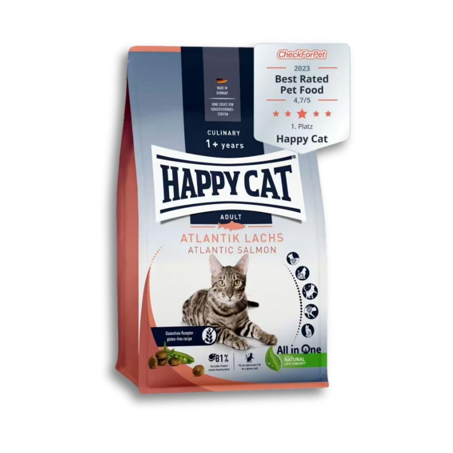 Happy Cat Adult Salmon הפי קט סלמון אוכל לחתולים בוגרים 1.3 ק"ג