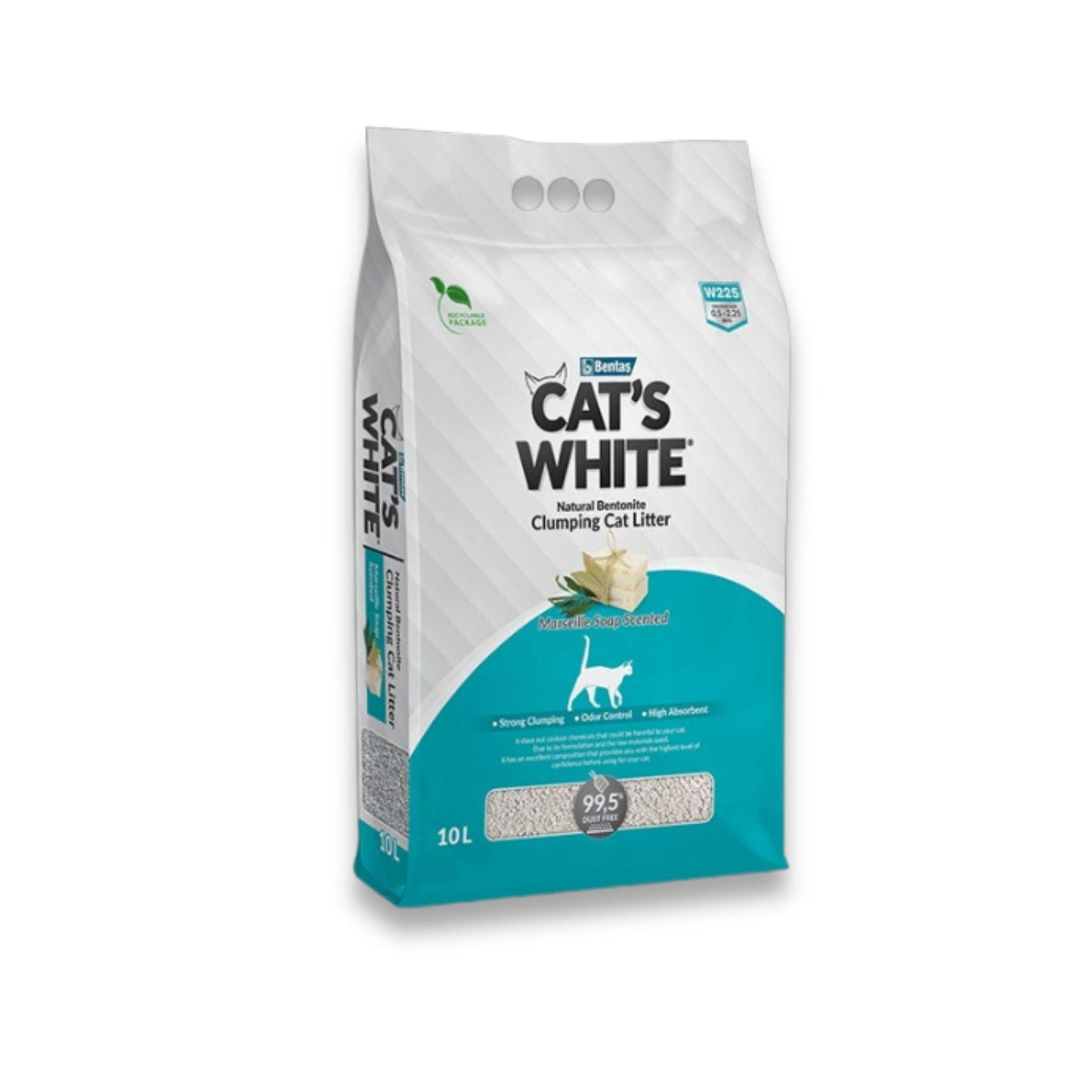 Наполнитель для кошачьего туалета CAT'S WHITE Marseille Soap, 10 литров