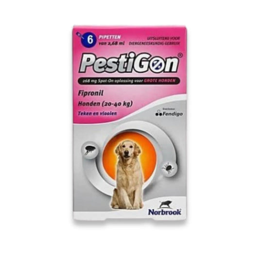 Pestigon פסטיגון אמפולות נגד פרעושים וקרציות לכלב גדול 20-40 ק”ג 6 יחידות