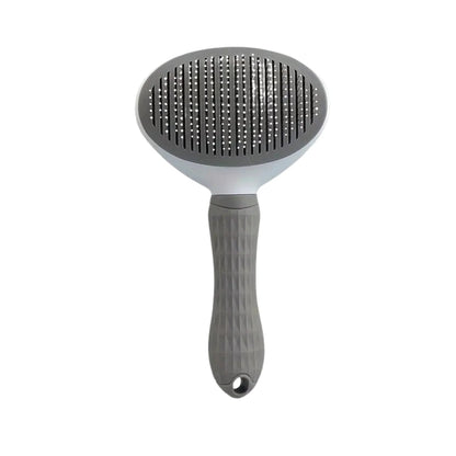 מברשת מסרק לחתולים וכלבים עם לחצן ניקוי עצמי אפור