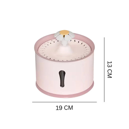 Hoofie מזרקת מים לחתולים צבע ורוד עם פרח