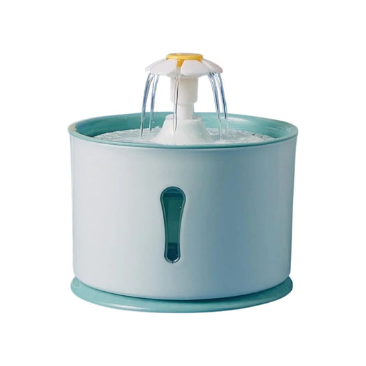 Поилка для кошек Hoofie, зеленая, с цветочным рисунком.