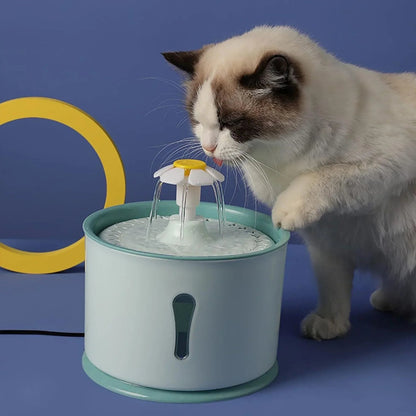 Hoofie מזרקת מים לחתולים צבע ירוק עם פרח