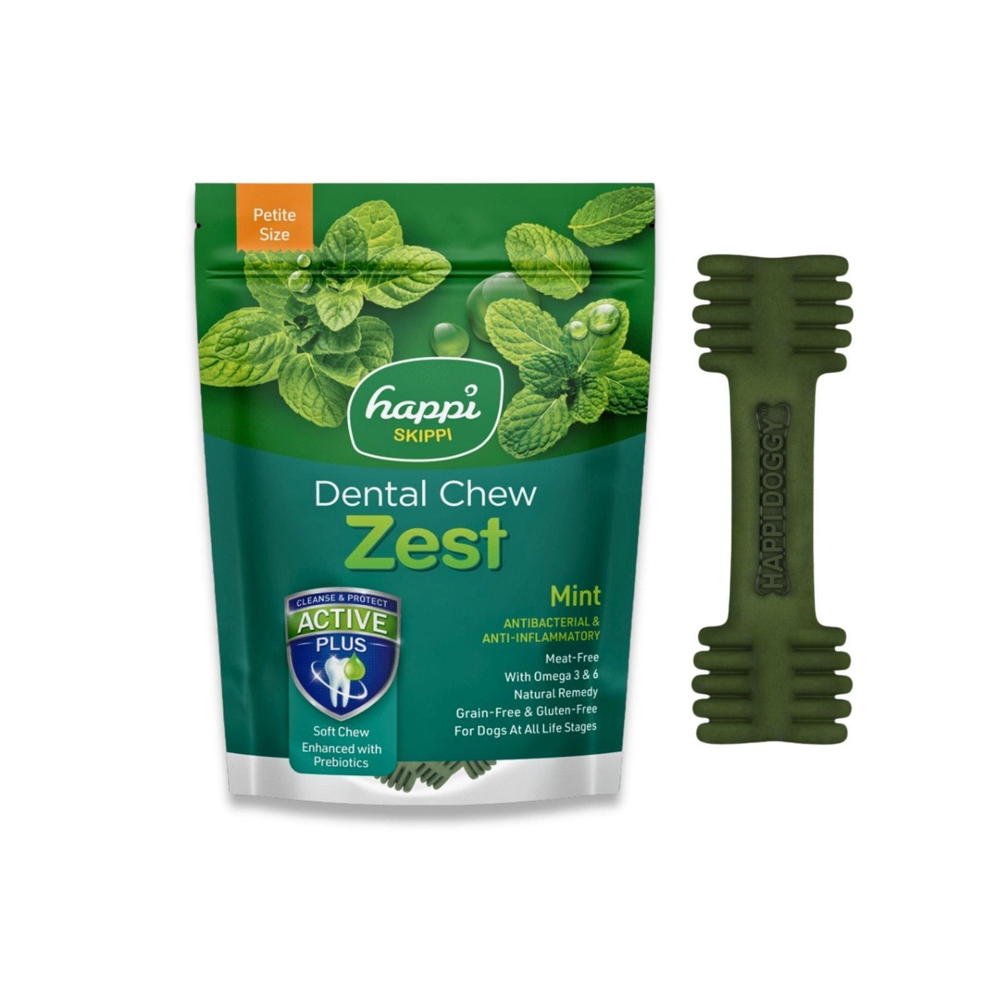 Happi Doggy - חטיף דנטלי הפי דוגי מנטה לכלבים גדולים 6 יח' 150 גרם