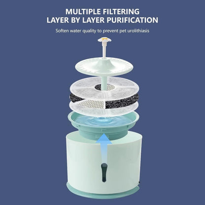 Hoofie מזרקת מים לחתולים צבע ורוד עם פרח