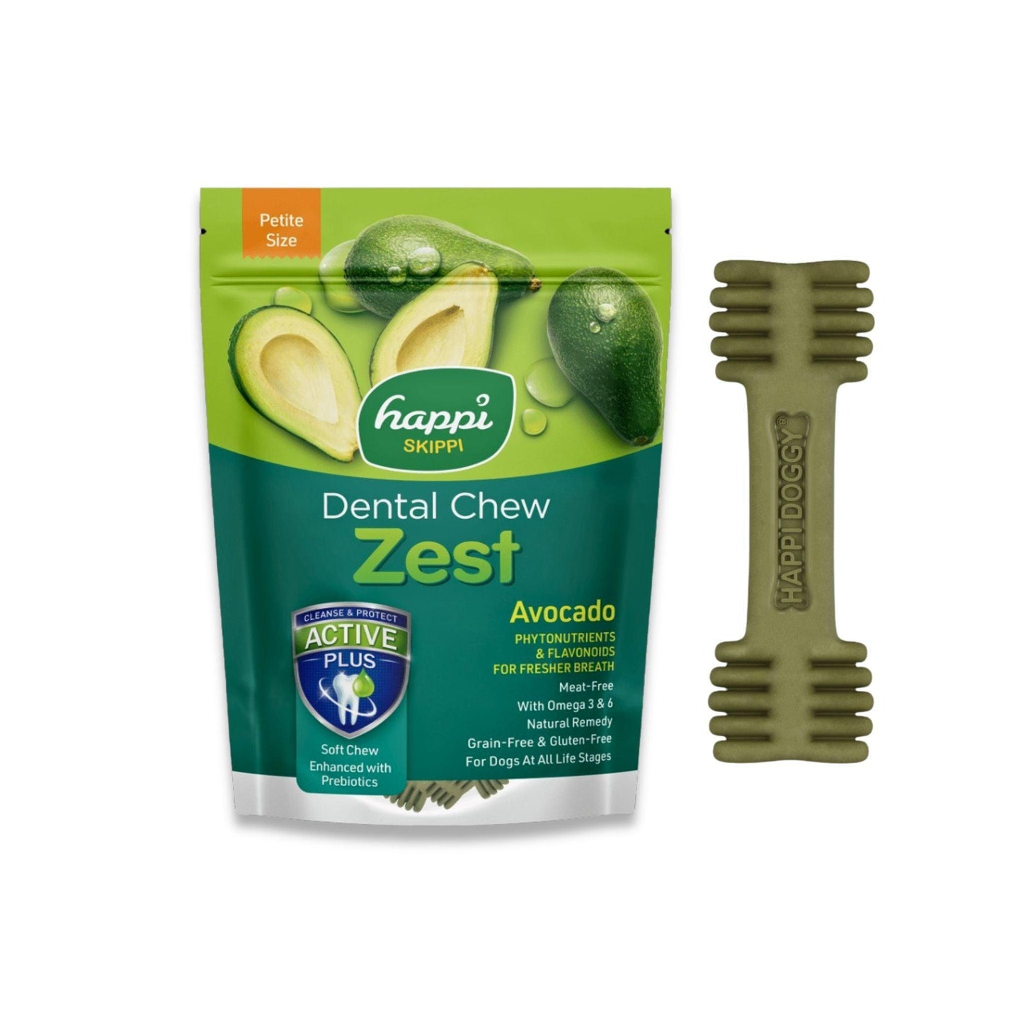 Happi Doggy - חטיף דנטלי הפי דוגי אבוקדו לכלבים גדולים 6 יח' 150 גרם