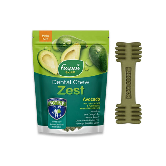 Happi Doggy - חטיף דנטלי הפי דוגי אבוקדו לכלבים גדולים 6 יח' 150 גרם