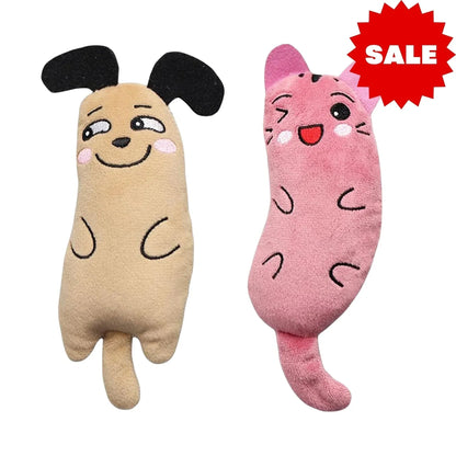 צעצוע לחתול סט 2 בובות עם קטניפ בצבע ורוד וחום