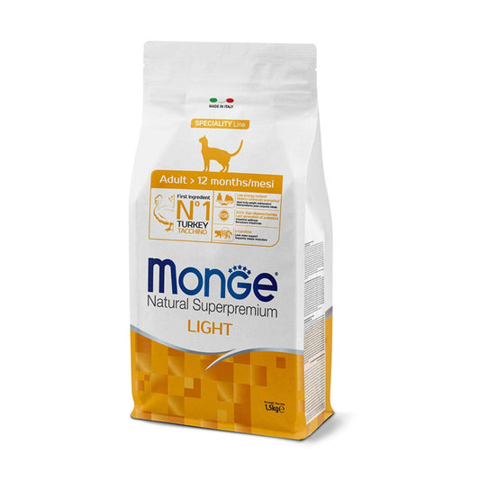 Monge מונג’ לייט הודו אוכל לחתולים בוגרים 1.5 ק”ג - PetCart