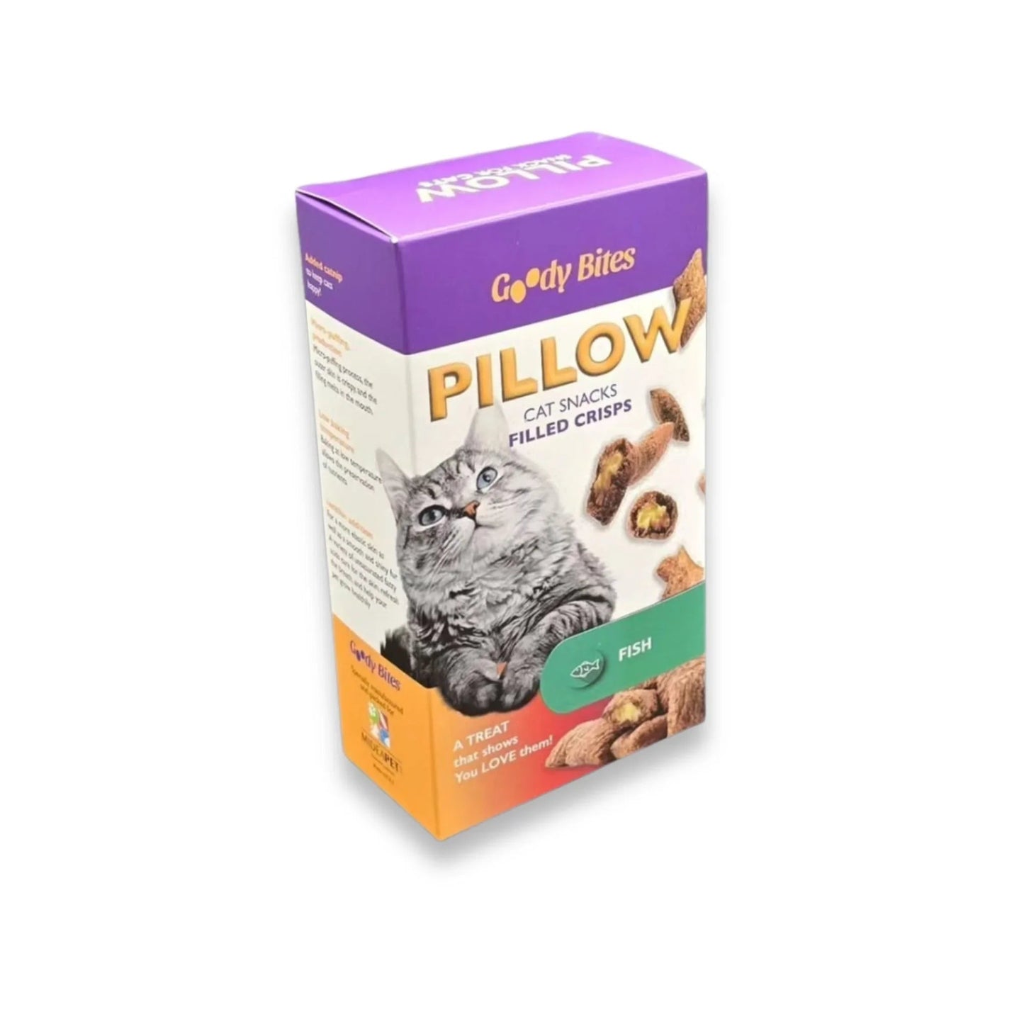 Pillow חטיף כריות יבש לחתולים בטעם דגים 80 גרם