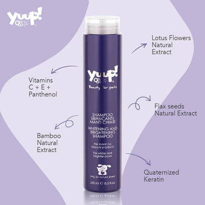 YUUP יופ שמפו לכלבים ולחתולים לפרווה לבנה 250 מ”ל