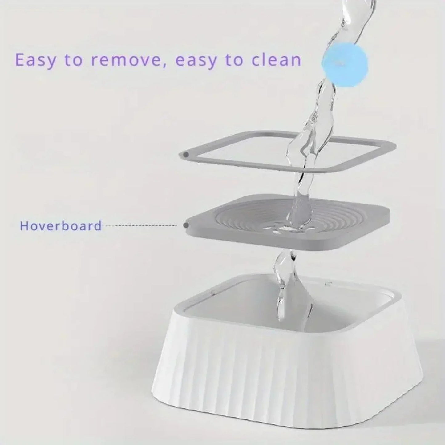 קערת מים צפה לכלבים למניעת טפטוף 2 ליטר