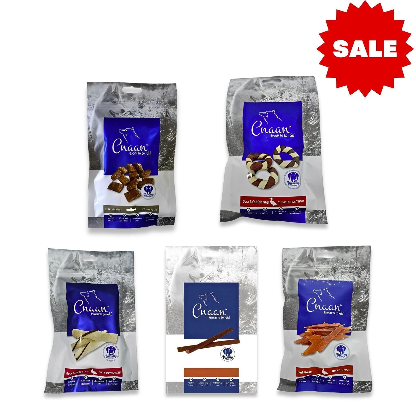 Лакомства для собак Cnaan: 5 штук за 49 шекелей, 100 грамм.
