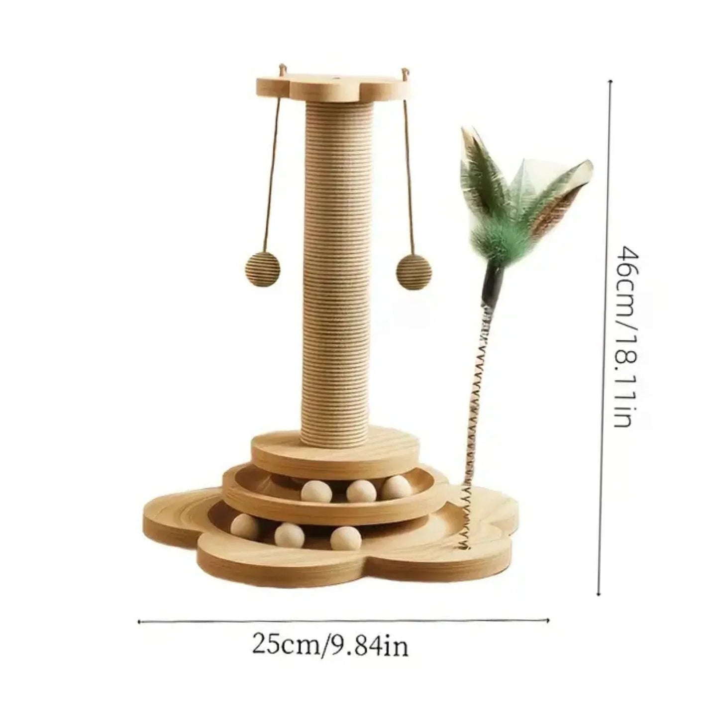 עמוד גירוד לחתול עם כדורים