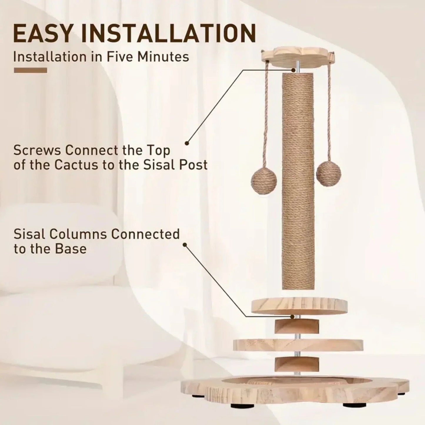 עמוד גירוד לחתול עם כדורים