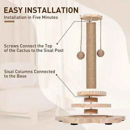 עמוד גירוד לחתול עם כדורים