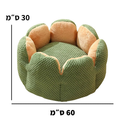 מיטה לכלבים וחתולים בצורת פרח מידה גדול