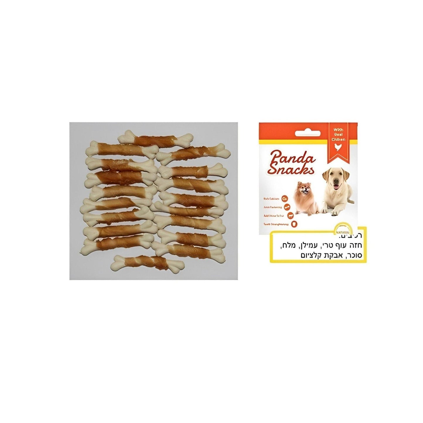 Куриные кальциевые палочки Golden Panda, 80 г, мягкие лакомства Panda для собак.
