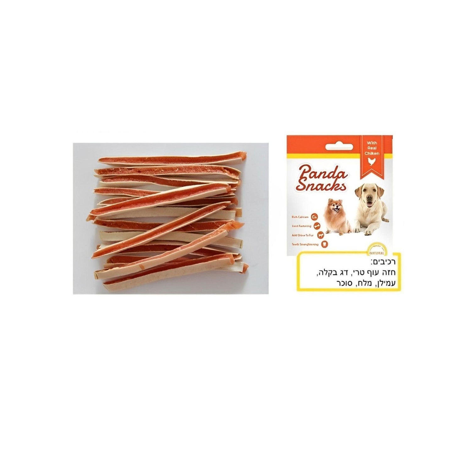 GOLDEN PANDA Мини-сэндвич с курицей и треской 80 г - Мягкий и питательный снек в виде панды для собак