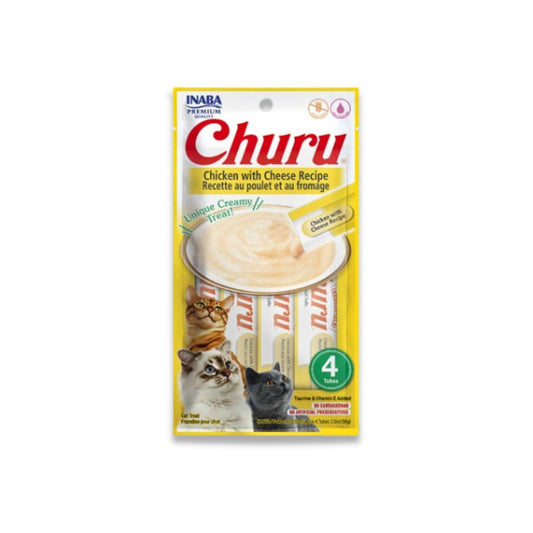 ИНАБА - Закуска Churu Churu для кота с курицей и сыром 56 грамм