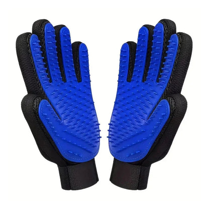 כפפות טיפוח להסרת פרווה לכלבים וחתולים זוג כפפות עם אפקט עיסוי והברשה