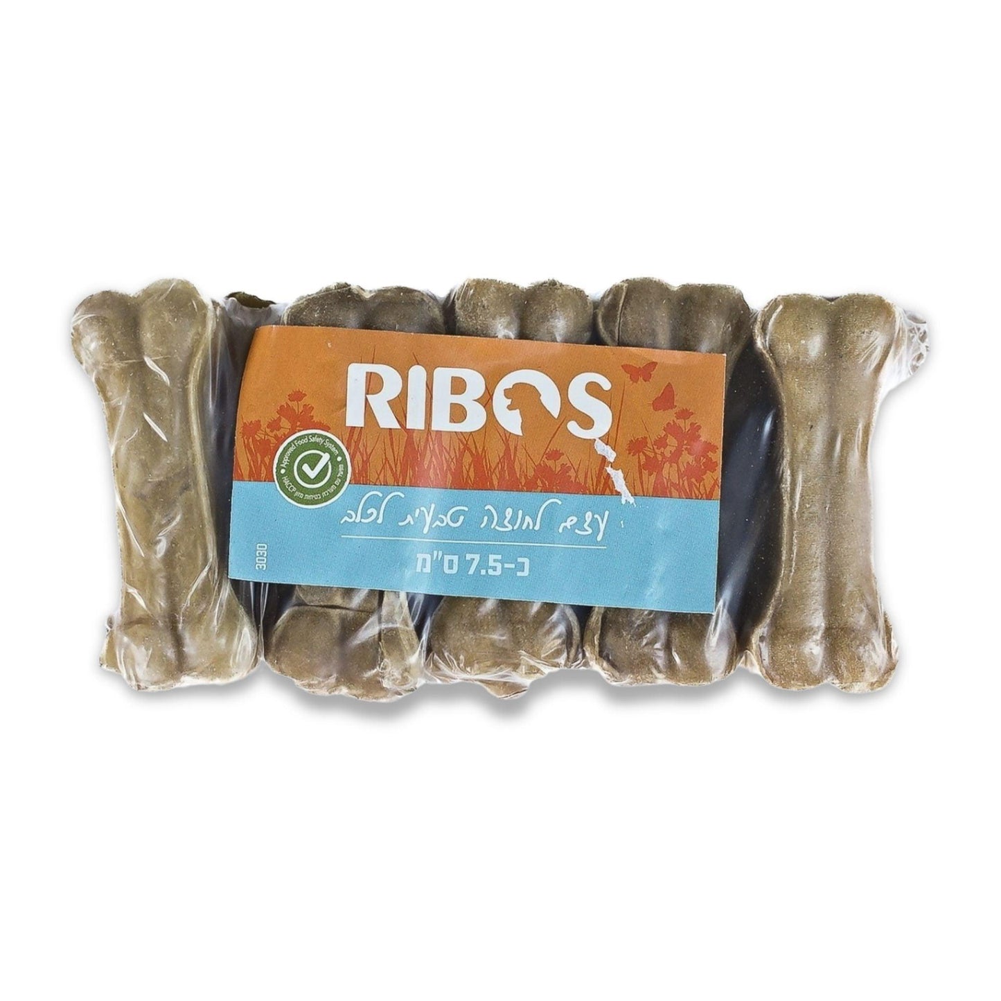 RIBOS - ריבוס עצם לחוצה טבעית לכלב 7.5 ס"ם 10 יחידות