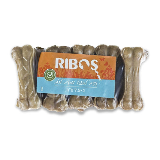 RIBOS - ריבוס עצם לחוצה טבעית לכלב 7.5 ס"ם 10 יחידות