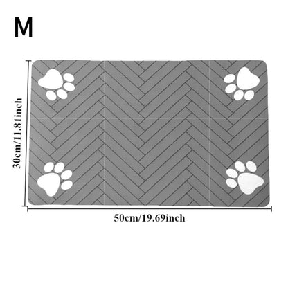 משטח אפור לכלי אוכל ומים לכלבים וחתולים