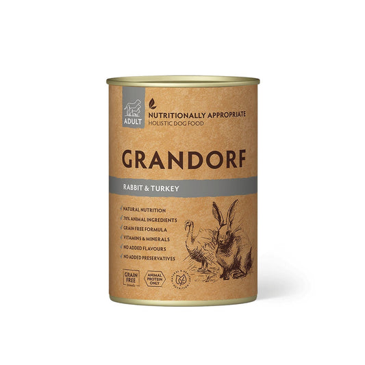 GRANDORF консервы из кролика и индейки 400 грамм для взрослых собак 