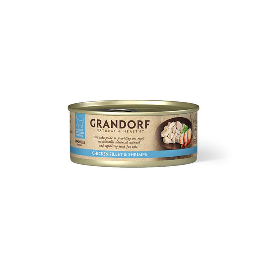 GRANDORF Лакомство с куриной грудкой и креветками для взрослых кошек