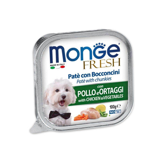 MONGE מעדן לכלבים מונג' פרש פטה עוף וירקות 100 גרם - PetCart