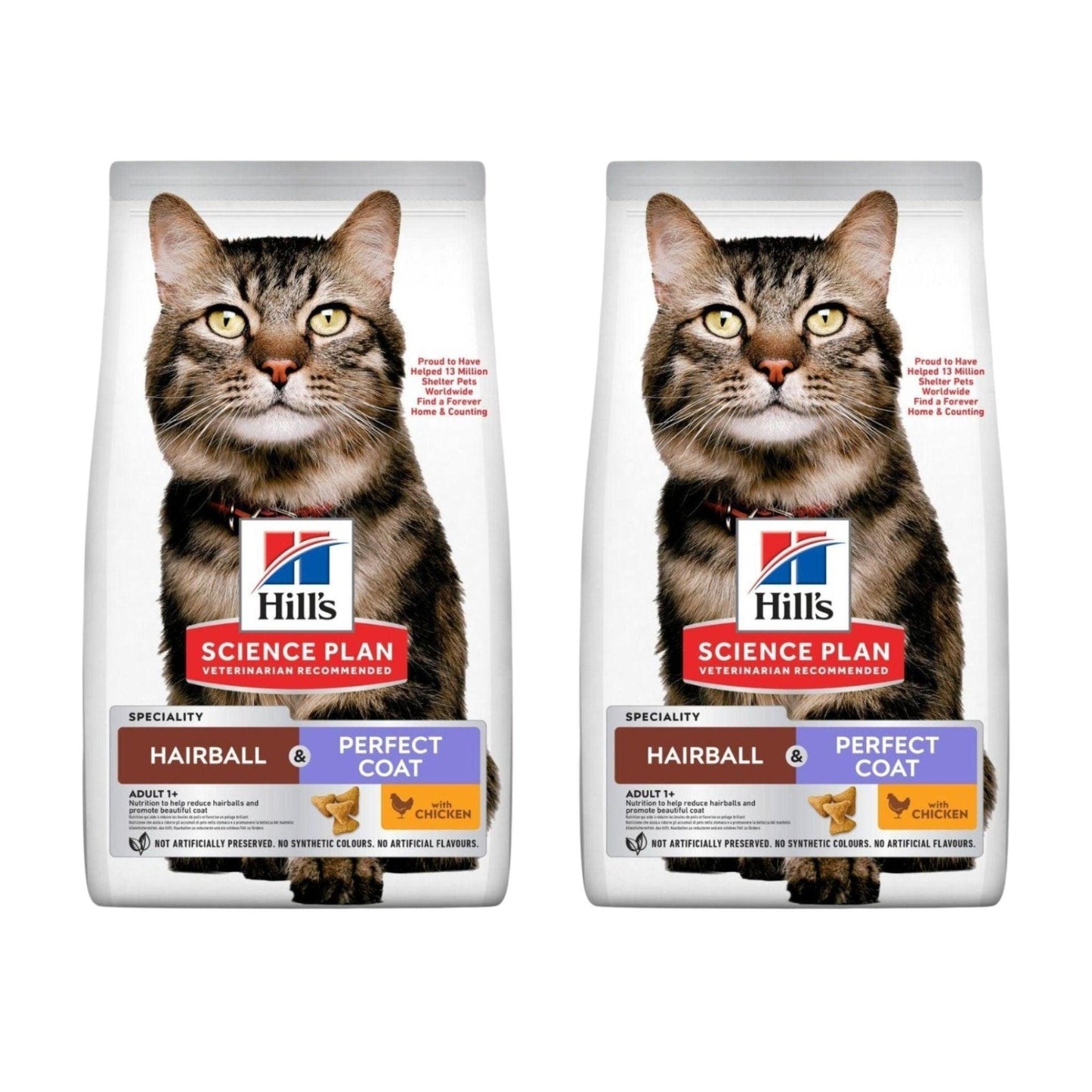 HILLS - הילס היירבול לחתול בוגר עוף 3 ק"ג מבצע 2 שקים רק ב-₪305