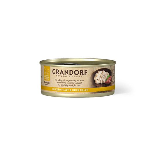 GRANDORF Лакомство для взрослых кошек с куриной грудкой и филе утки